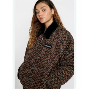 MadeMe Faux Fur Collar Puffer Jacket Brown and Black Size Medium New